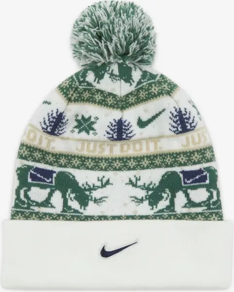 Шапка підліткова Nike PEAK STANDARD CUFF BEANIE молочно-зелено-синя HV7025-133