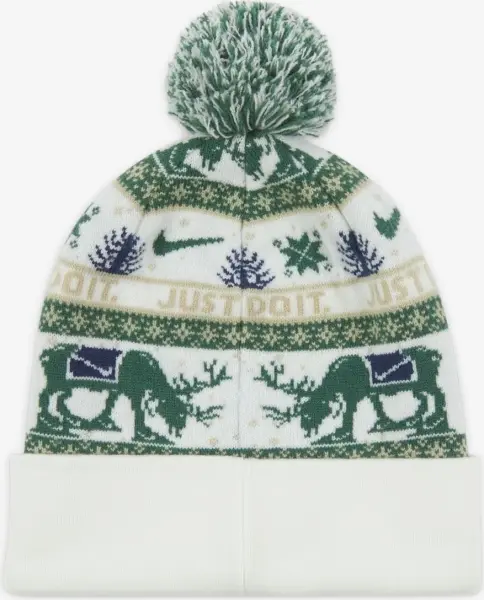 Шапка підліткова Nike PEAK STANDARD CUFF BEANIE молочно-зелено-синя HV7025-133