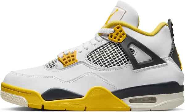 Кроссовки женские Nike AIR JORDAN 4 RETRO бело-желто-черные AQ9129-101