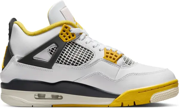 Кроссовки женские Nike AIR JORDAN 4 RETRO бело-желто-черные AQ9129-101