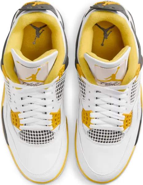 Кроссовки женские Nike AIR JORDAN 4 RETRO бело-желто-черные AQ9129-101