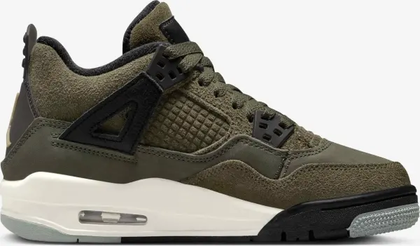Кроссовки подростковые Nike AIR JORDAN 4 RETRO SE CRAFT (GS) оливково-черные FB9928-200