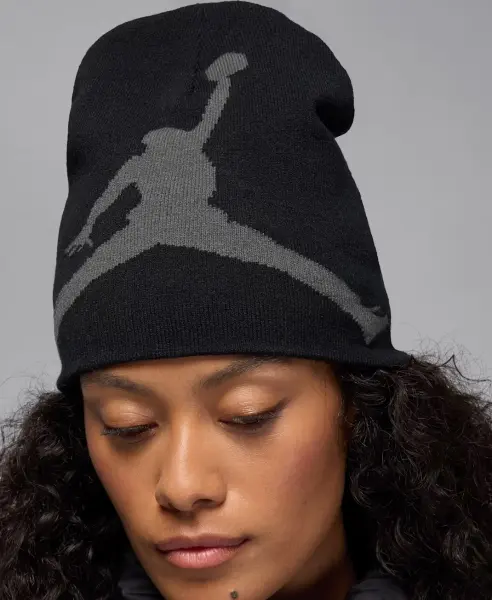 Шапка Nike JORDAN BROOKLYN PEAK BEANIE чорно-сіра II2413-010