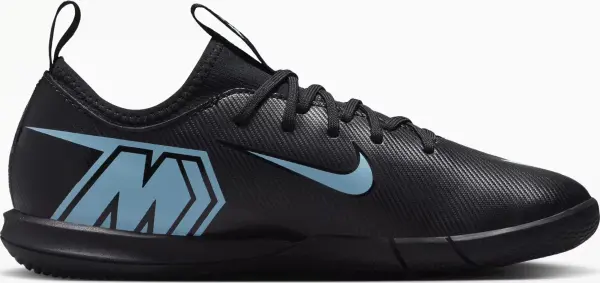 Футзалки (бампы) детские Nike JR MERCURIAL ZOOM VAPOR 16 ACADEMY IC черно-голубые FQ8411-001