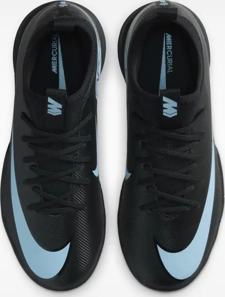 Футзалки (бампы) детские Nike JR MERCURIAL ZOOM VAPOR 16 ACADEMY IC черно-голубые FQ8411-001