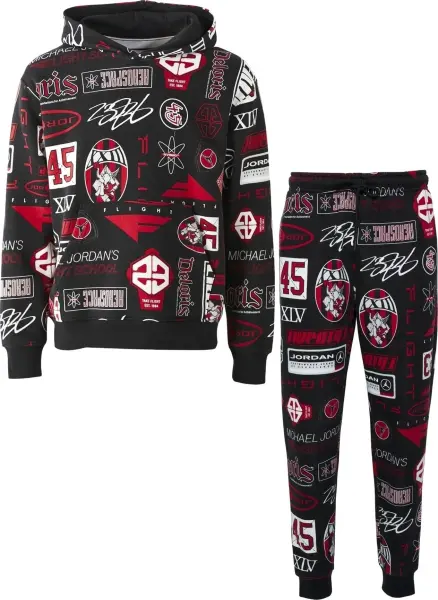 Спортивный костюм Nike JORDAN ESSENTIALS PRINTED FLEECE черный HM7254-010&HM7257-010