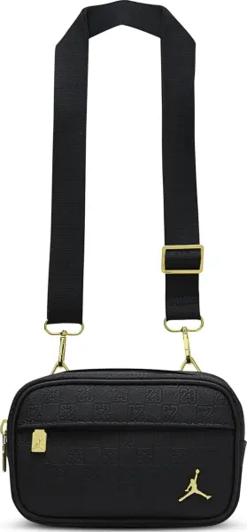 Сумка через плечо Nike JORDAN MONOGRAM CAMERA BAG черно-золотая MA0988-K5X