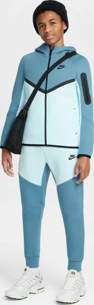 Спортивные штаны подростковые Nike SPORTSWEAR TECH FLEECE темно-бирюзово-голубые HV5869-006