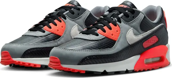 Кроссовки Nike AIR MAX 90 PREMIUM черно-серо-оранжевые HM9432-001