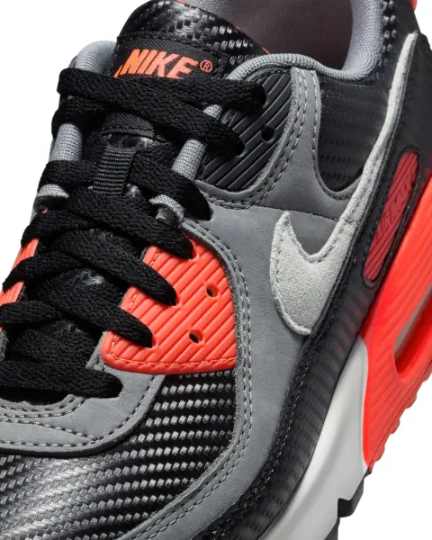 Кроссовки Nike AIR MAX 90 PREMIUM черно-серо-оранжевые HM9432-001