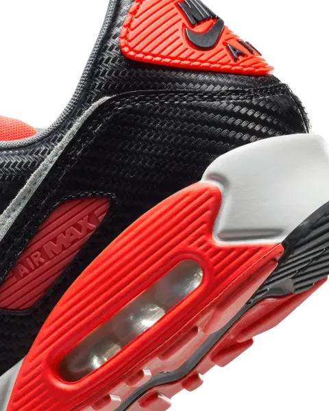 Кроссовки Nike AIR MAX 90 PREMIUM черно-серо-оранжевые HM9432-001