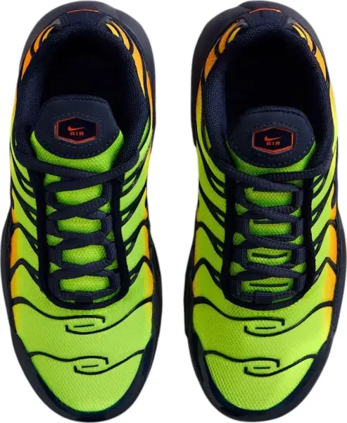Кроссовки детские Nike AIR MAX PLUS (PS) салатово-оранжево-темно-синие FZ0023-700