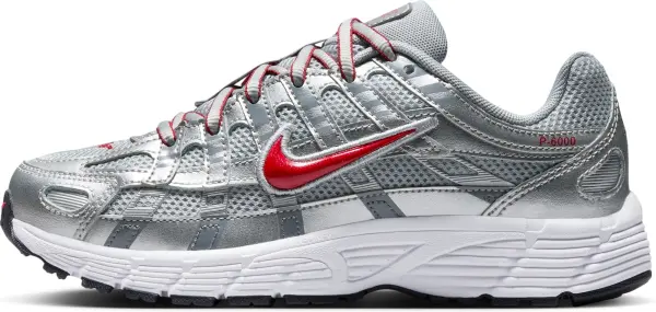 Кроссовки подростковые Nike P-6000 (GS) серебряно-красные HV5064-002