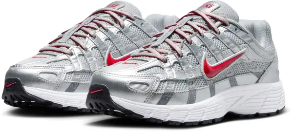 Кроссовки подростковые Nike P-6000 (GS) серебряно-красные HV5064-002