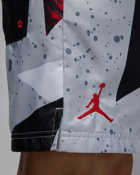 Шорты Nike JORDAN ESSENTIALS 5" POOLSIDE серо-черно-красно-желтые IB8818-011