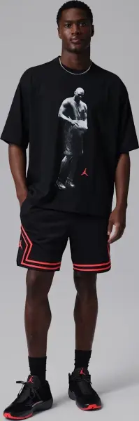 Шорти баскетбольні Nike JORDAN DRI-FIT MESH DIAMOND SHORTS чорно-червоні HF9910-014