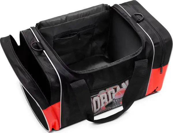 Сумка спортивная Nike JORDAN 84 VINTAGE DUFFEL 51L черно-оранжевая MA9118-G0H