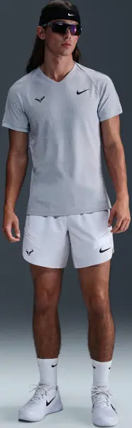 Футболка для тенісу Nike RAFA DRI-FIT ADV світло-сіра FD5409-058