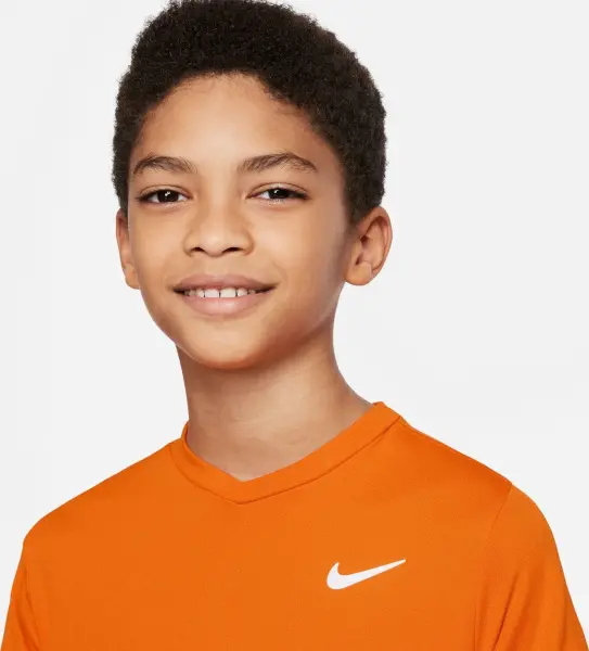 Футболка для тенісу підліткова Nike COURT DRI-FIT VICTORY помаранчева CV7565-834