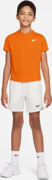 Футболка для тенісу підліткова Nike COURT DRI-FIT VICTORY помаранчева CV7565-834