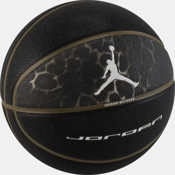 Баскетбольний м'яч Nike JORDAN ULTIMATE 2.0 8P GRAPHIC DEFLATED чорно-оливковий Розмір 7 J.100.8257.057.07