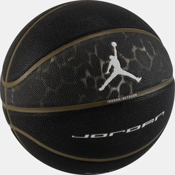 Баскетбольний м'яч Nike JORDAN ULTIMATE 2.0 8P GRAPHIC DEFLATED чорно-оливковий Розмір 7 J.100.8257.057.07