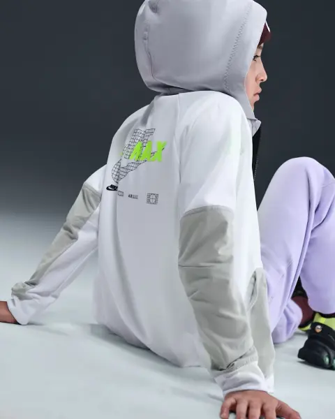 Толстовка підліткова Nike SPORTSWEAR AIR MAX біло-сіро-лаймова DA1806-100
