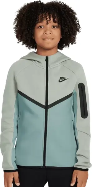Толстовка подростковая Nike SPORTSWEAR TECH FLEECE серо-мятная HV5867-034