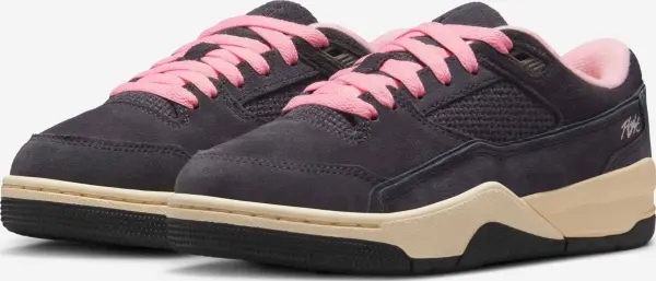 Кроссовки подростковые Nike FLIGHT COURT (GS) темно-серо-светло-розовые HF3333-012
