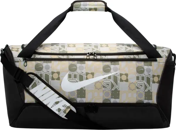 Сумка спортивна Nike BRASILIA TRAINING DUFFEL BAG MEDIUM 60L зелено-бежево-чорна IH7846-101