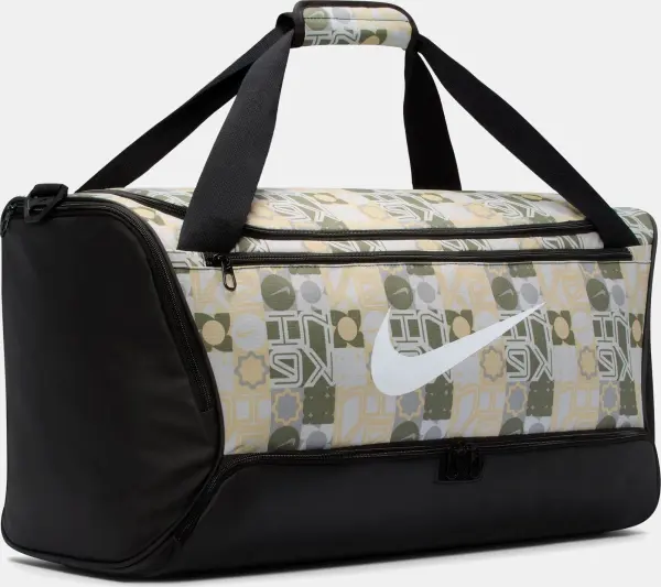 Сумка спортивна Nike BRASILIA TRAINING DUFFEL BAG MEDIUM 60L зелено-бежево-чорна IH7846-101