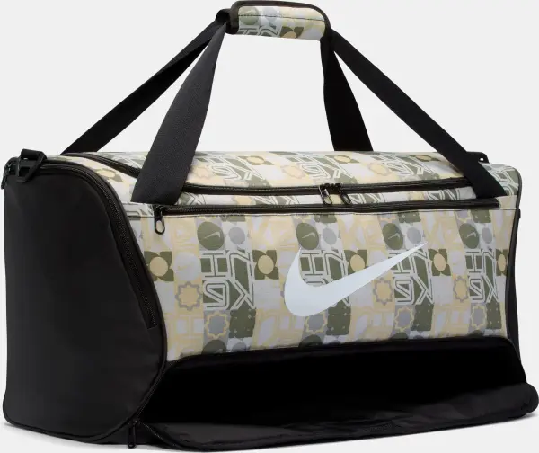 Сумка спортивна Nike BRASILIA TRAINING DUFFEL BAG MEDIUM 60L зелено-бежево-чорна IH7846-101