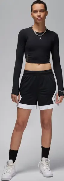Шорти баскетбольні жіночі Nike JORDAN SPORT 10CM DIAMOND чорно-білі FN5134-010