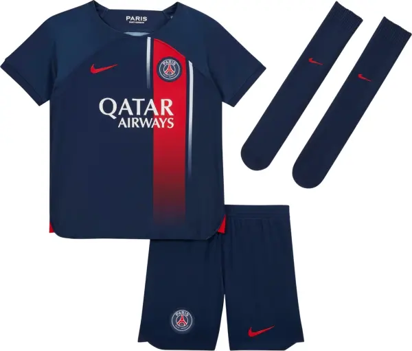 Комплект футбольной формы детский Nike PSG (ПСЖ) 2023-2024 домашний темно-сине-красный DX2806-411
