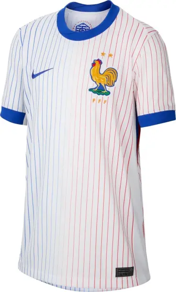 Футболка збірної Франції підліткова Nike FFF DRI-FIT REPLICA 2024-2025 виїзна біло-синьо-червона FJ4369-100