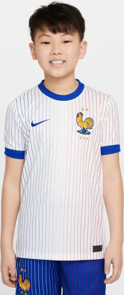 Футболка збірної Франції підліткова Nike FFF DRI-FIT REPLICA 2024-2025 виїзна біло-синьо-червона FJ4369-100