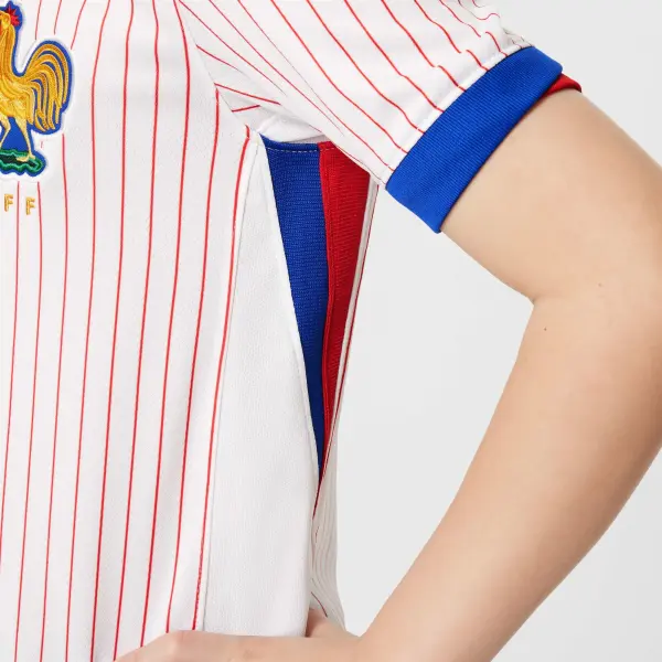 Футболка збірної Франції підліткова Nike FFF DRI-FIT REPLICA 2024-2025 виїзна біло-синьо-червона FJ4369-100