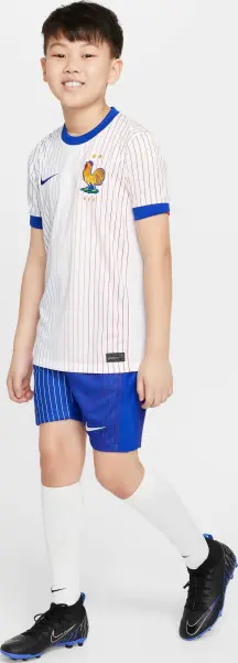 Футболка збірної Франції підліткова Nike FFF DRI-FIT REPLICA 2024-2025 виїзна біло-синьо-червона FJ4369-100