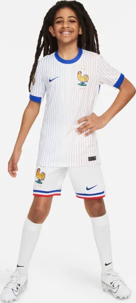 Футболка збірної Франції підліткова Nike FFF DRI-FIT REPLICA 2024-2025 виїзна біло-синьо-червона FJ4369-100
