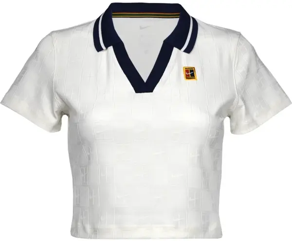 Поло для тенісу жіноче Nike NIKECOURT COLLECTION DRI-FIT CROPPED кремово-темно-синє IB0772-133