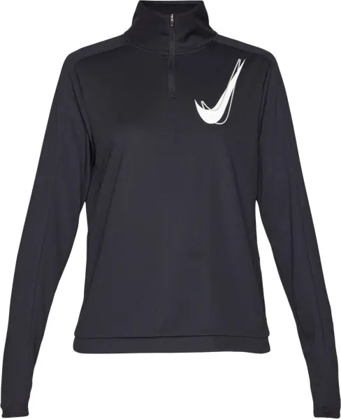 Реглан для бігу жіночий Nike SWOOSH DRI-FIT 1/2-ZIP MID LAYER чорний HJ2225-010