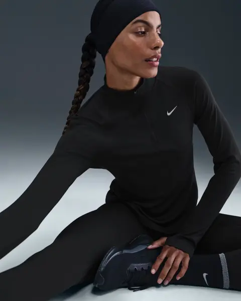 Реглан для бігу жіночий Nike TEMPO SWOOSH RUN DRI-FIT 1/4-ZIP чорний HV2842-010