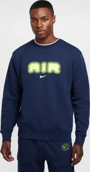 Світшот Nike AIR темно-синьо-лаймовий HM0177-410