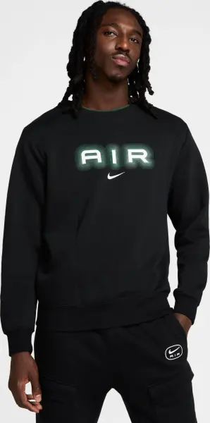 Свитшот Nike AIR черно-зеленый HM0177-011