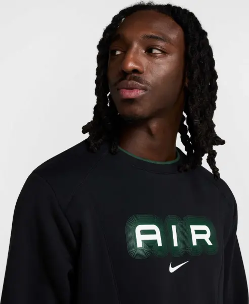 Свитшот Nike AIR черно-зеленый HM0177-011