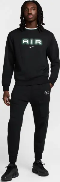 Свитшот Nike AIR черно-зеленый HM0177-011