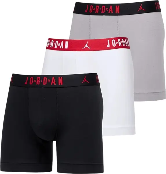 Трусы (боксерки) Nike JORDAN FLIGHT COTTON CORE BOXER BRIEFS белые, серые, черные (3 штуки) JM0622-F66