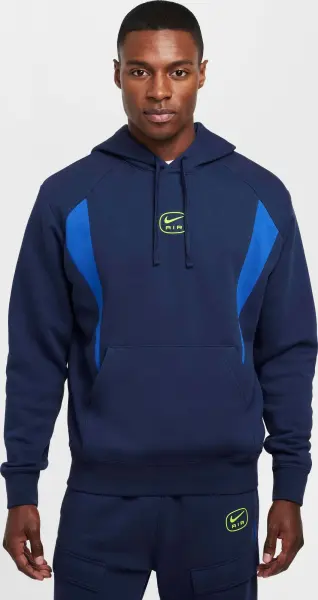 Худи Nike AIR PULLOVER HOODIE темно-сине-салатовое HM0175-410