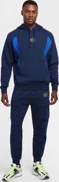 Худи Nike AIR PULLOVER HOODIE темно-сине-салатовое HM0175-410