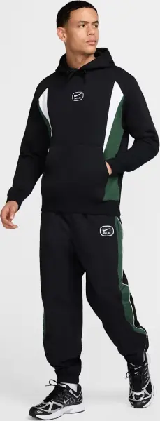 Худи Nike AIR PULLOVER HOODIE черно-бело-зеленое HM0175-011